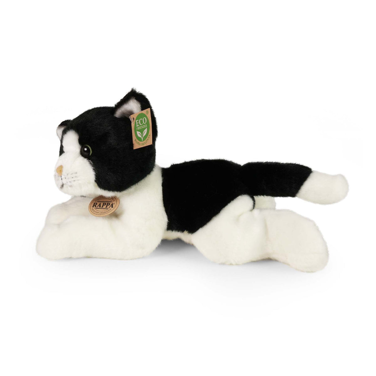 Eco-friendly plush cat white and black 30 cm