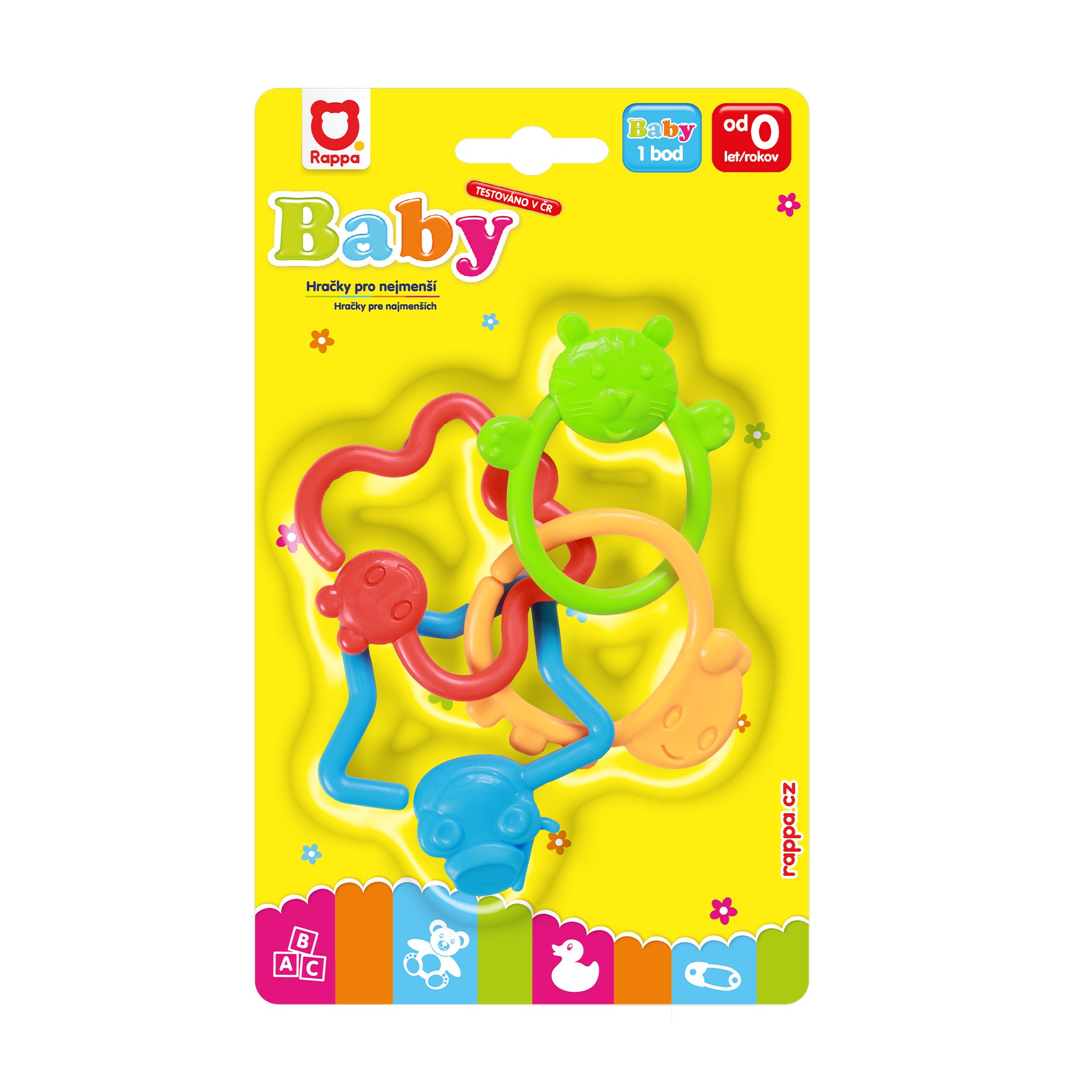 Baby rattle with animal shapes