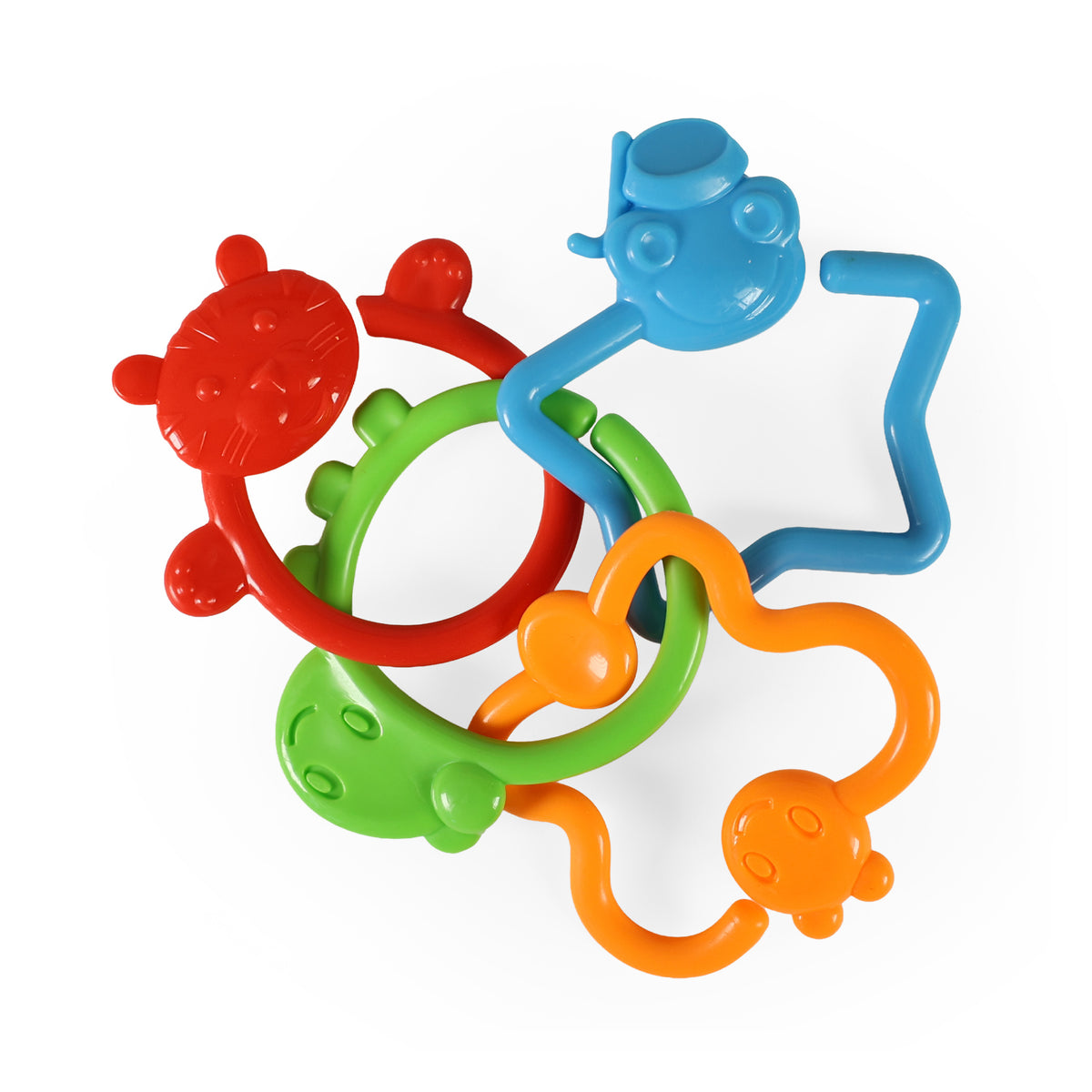 Baby rattle with animal shapes