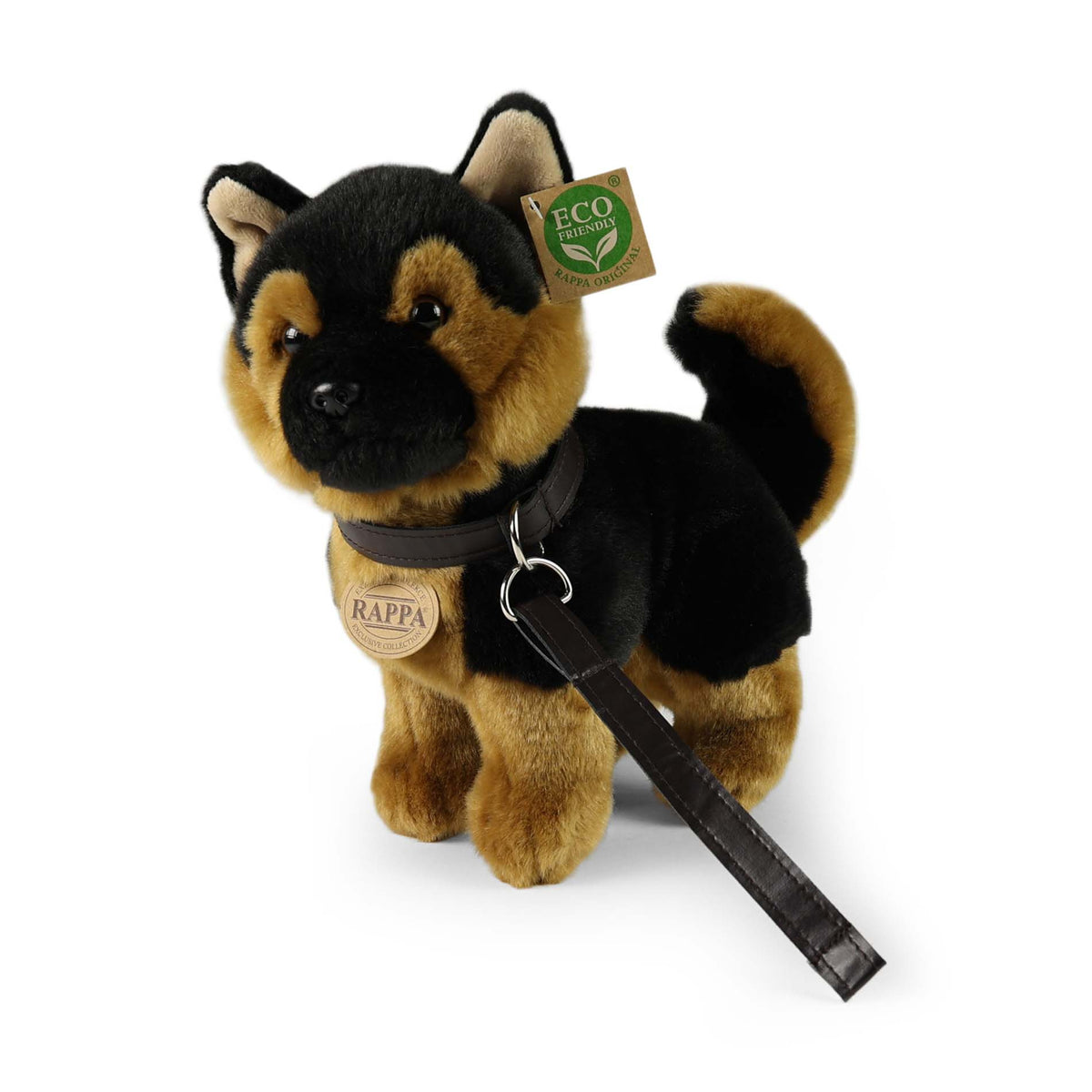 Plush German Shepherd with Leash 23 cm