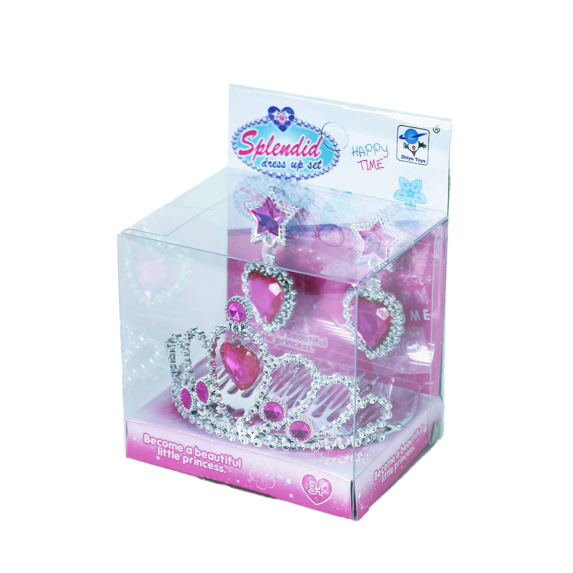 Pink Princess Crown with Earrings