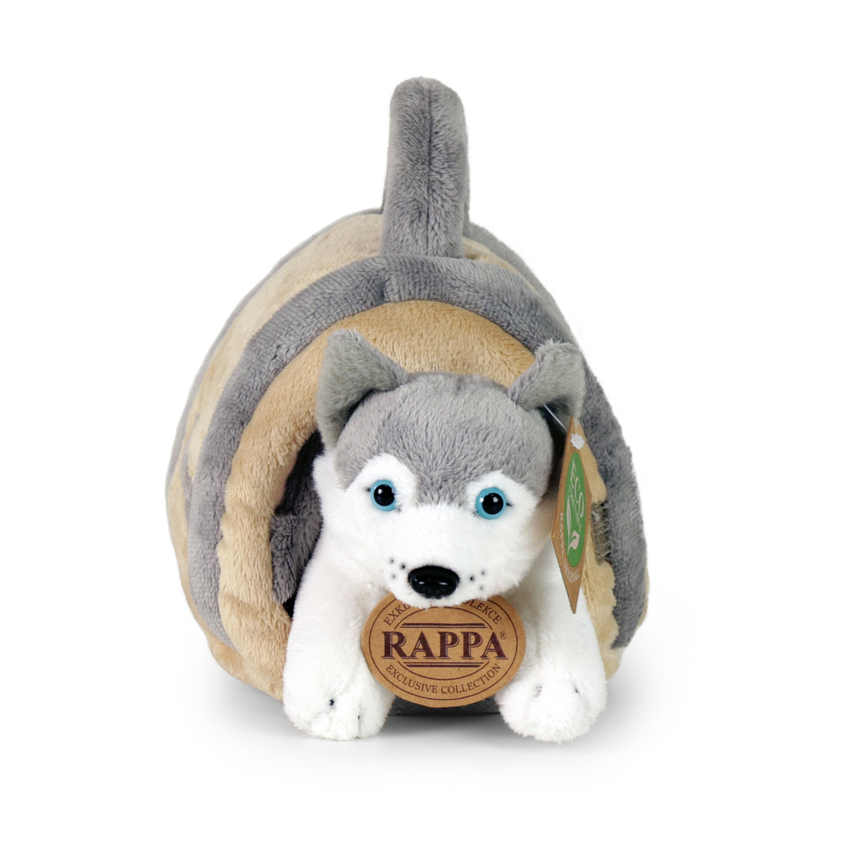 Plush Siberian Husky 13 cm with Crate