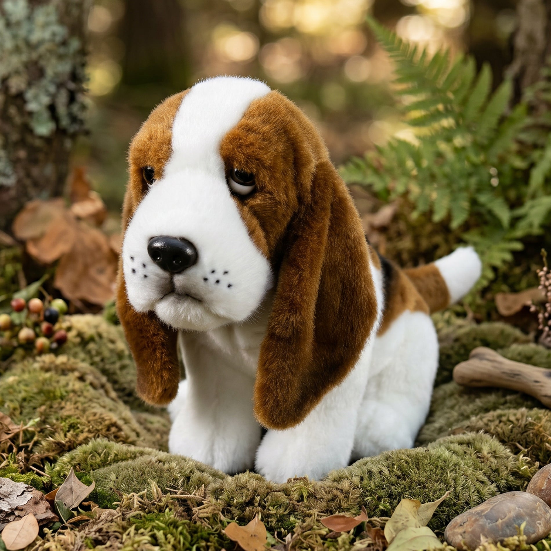 Eco-friendly plush basset dog 32 cm