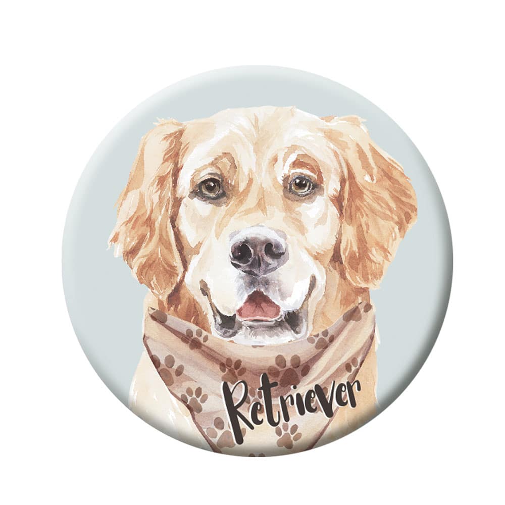 Retriever Button Badge with Safety Pin, 44 mm