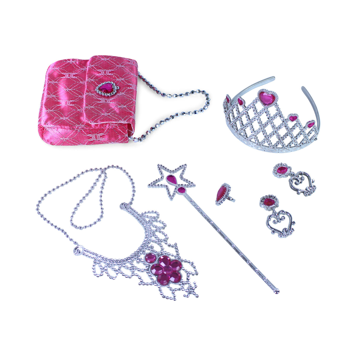 Princess dress-up set with pink bag