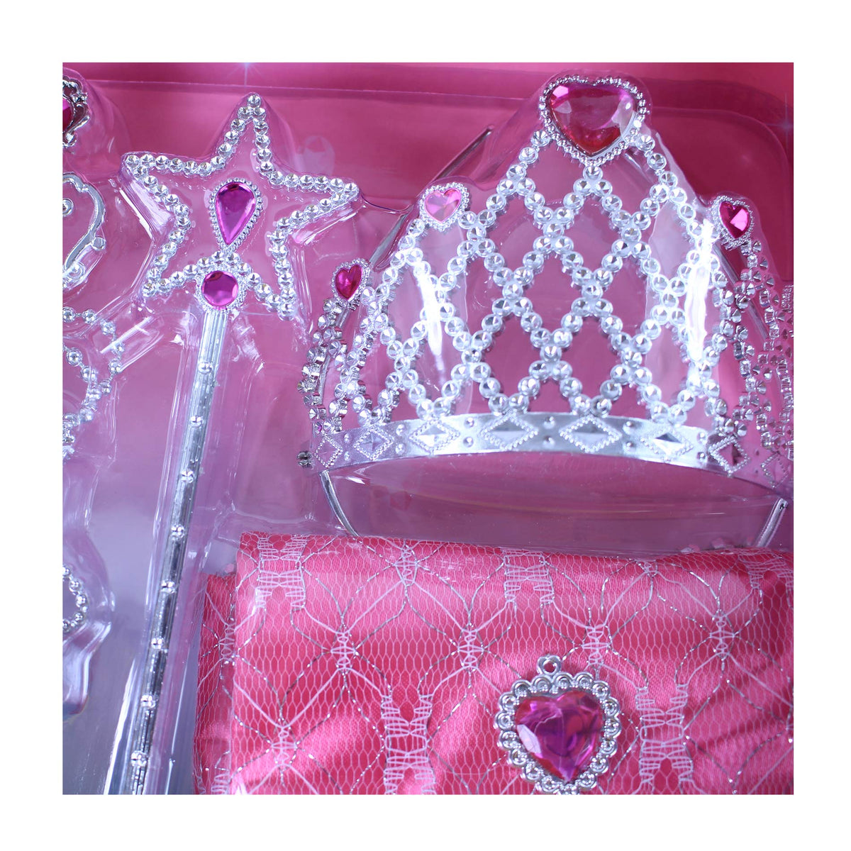 Princess dress-up set with pink bag