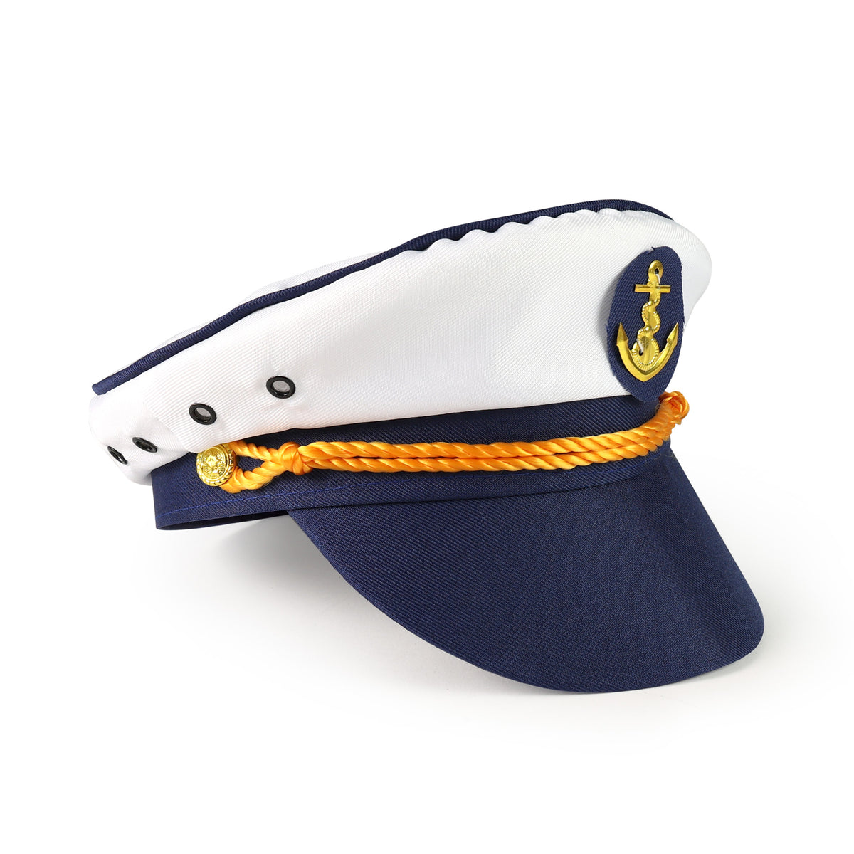 Adult sailor captain hat with gold badge