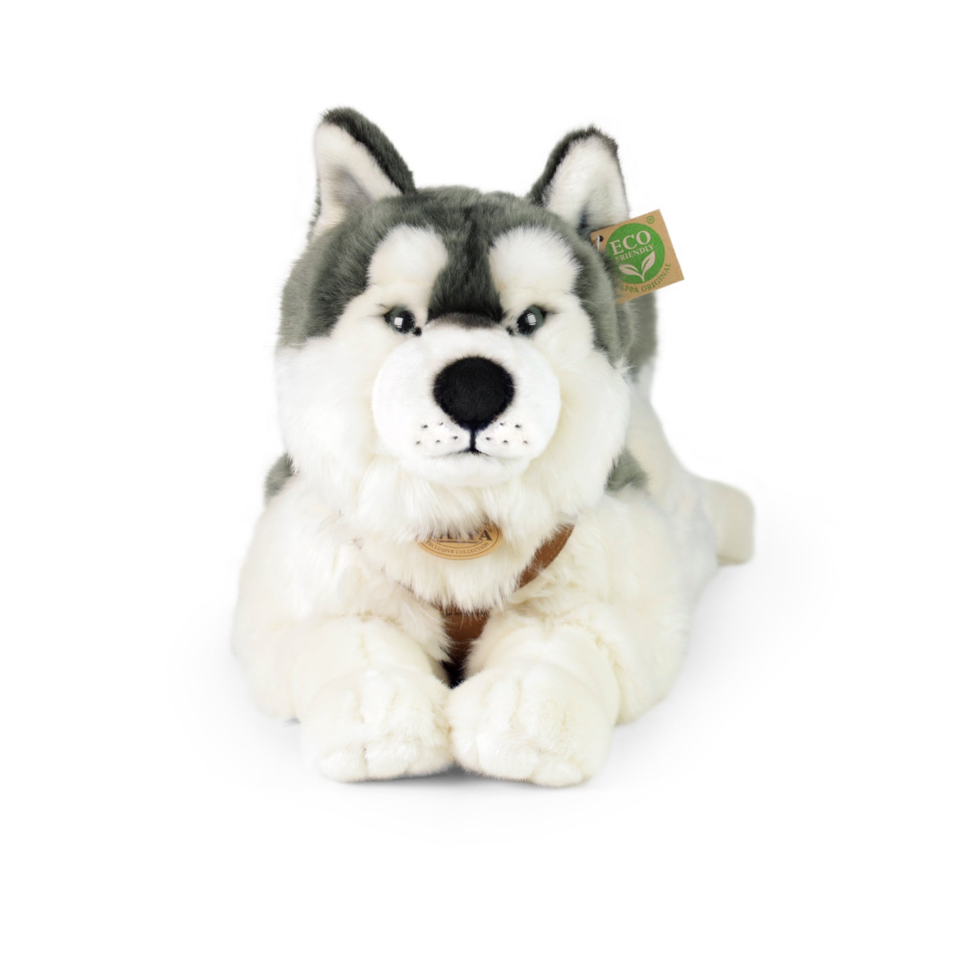 Large Plush Husky Dog with Harness 60 cm
