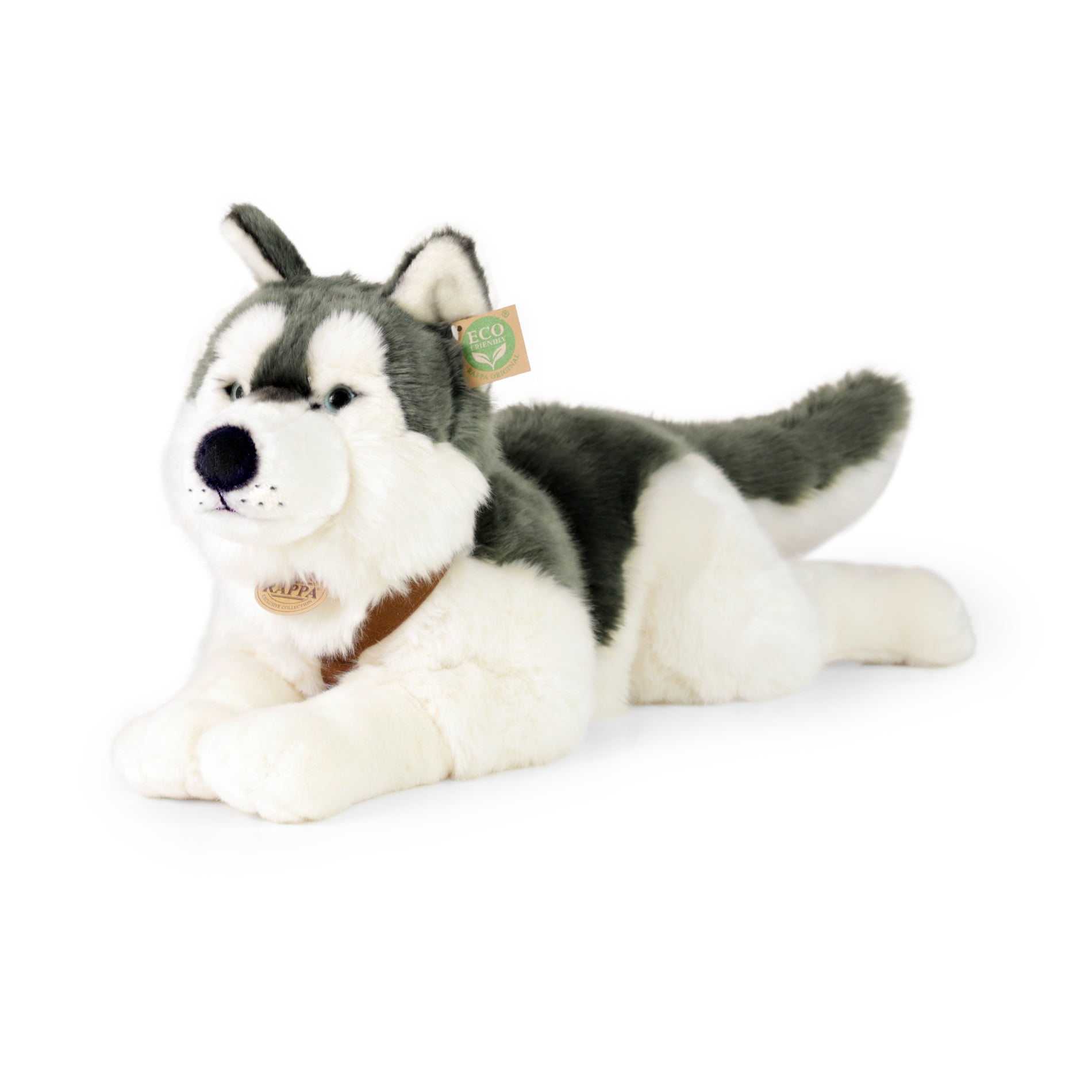 Large Plush Husky Dog with Harness 60 cm