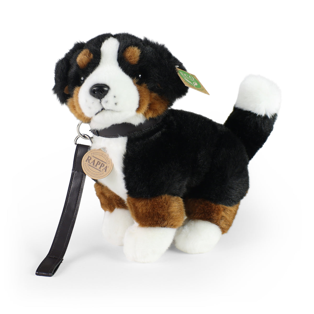 Plush Bernese Mountain Dog with Leash 22 cm