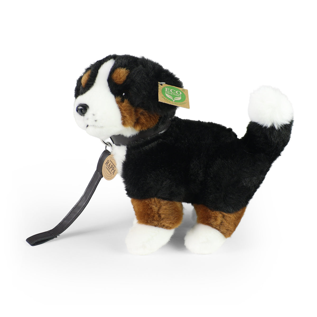 Plush Bernese Mountain Dog with Leash 22 cm