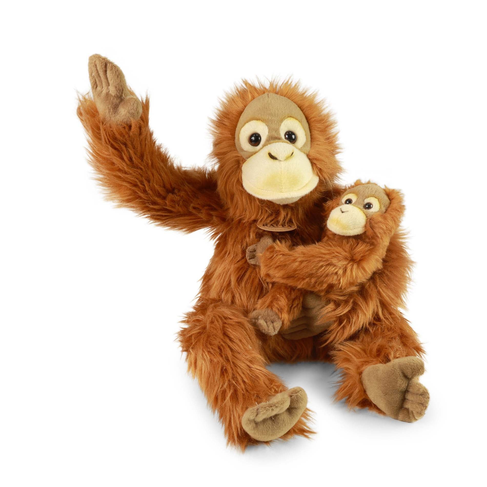 Plush orangutan with baby 28 cm
