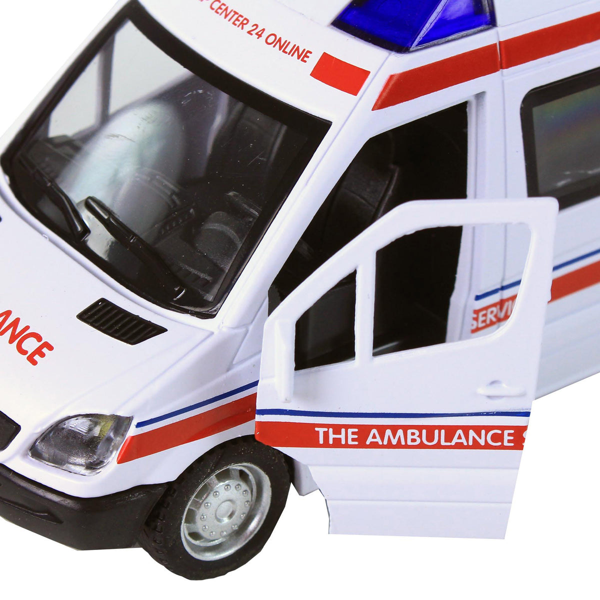 Metal ambulance toy car with sound and lights