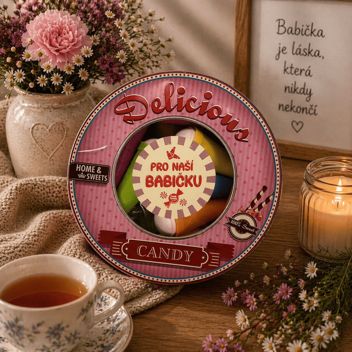 Candies in a Tin Box for Grandma