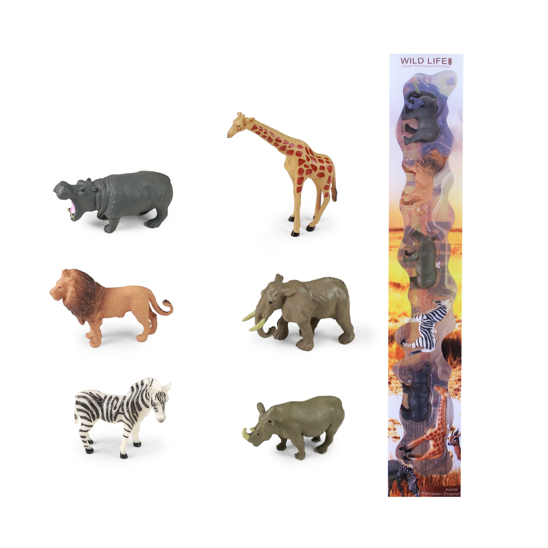 Wild animal figures set 6 pcs