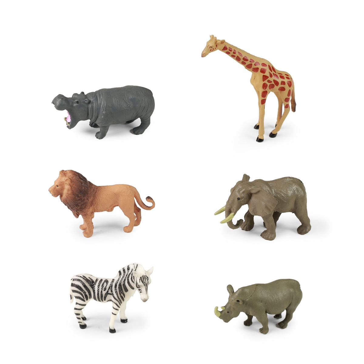 Wild animal figures set 6 pcs