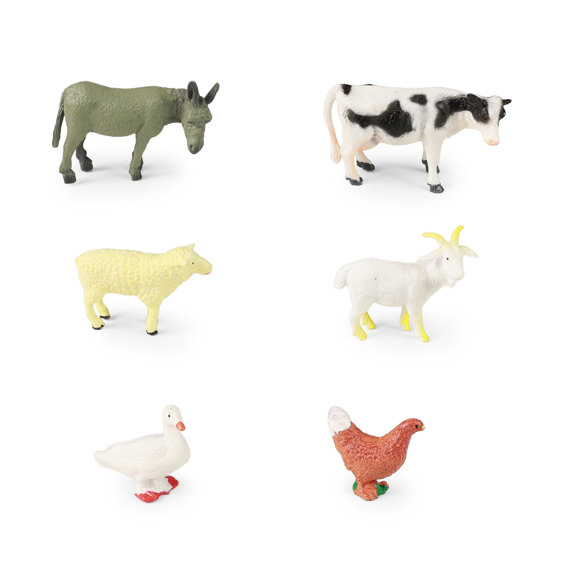 Domestic animal figures set 6 pcs