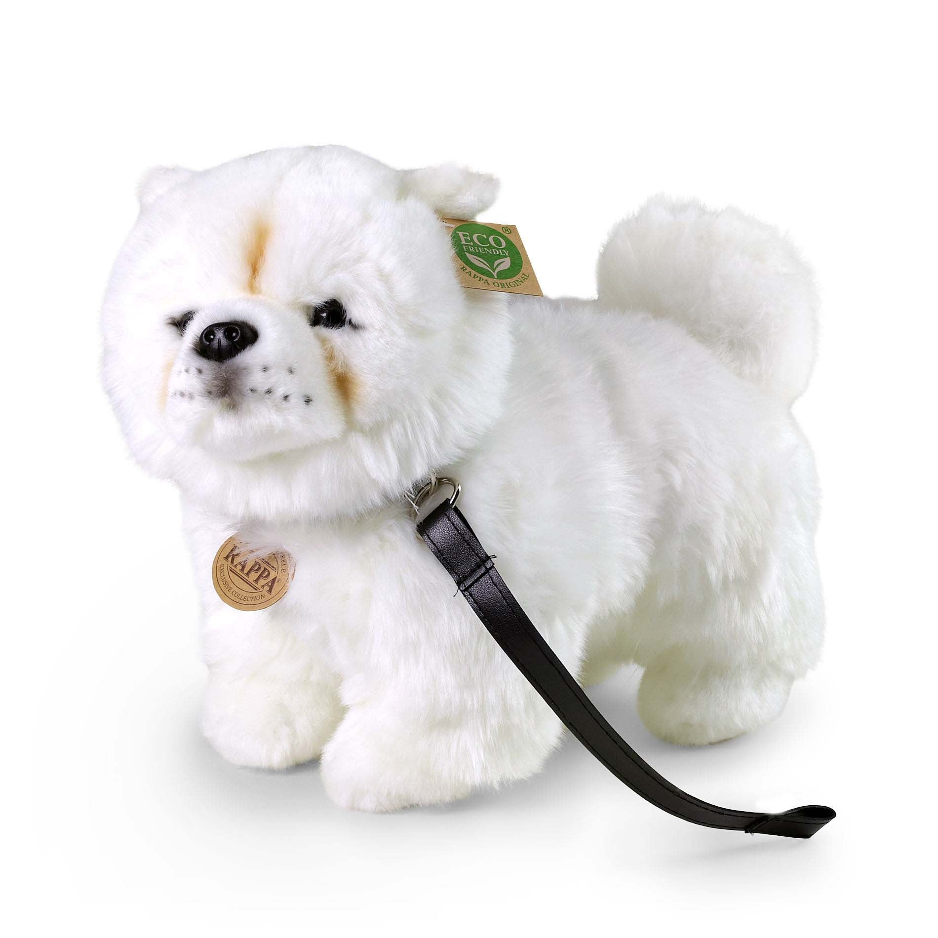 Plush Chow Chow Dog with Leash 30 cm