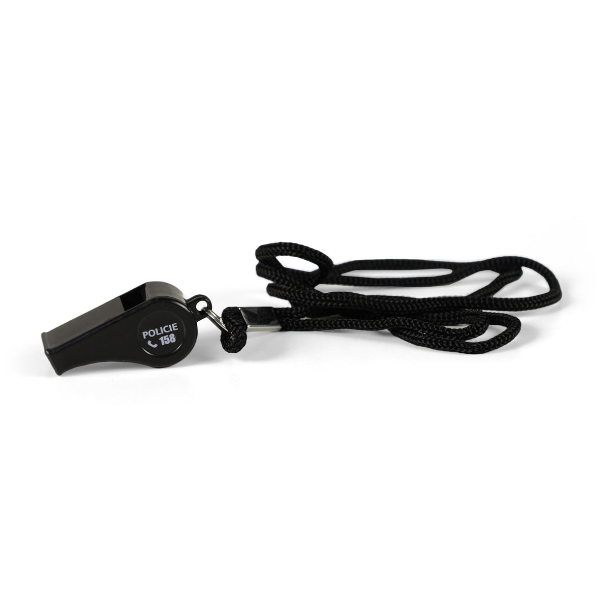 Police set with cap, traffic disc and whistle