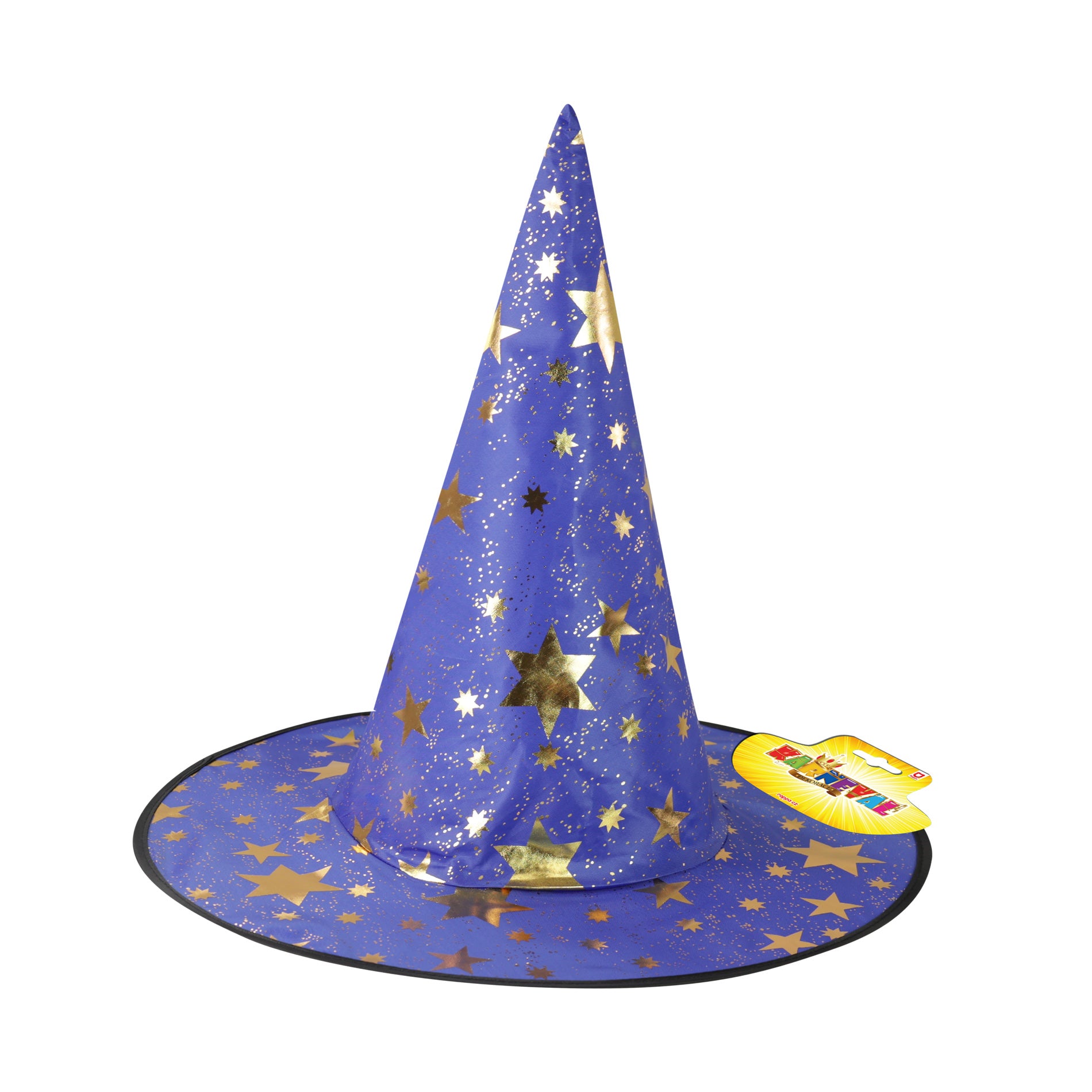 Children's blue witch hat with gold stars