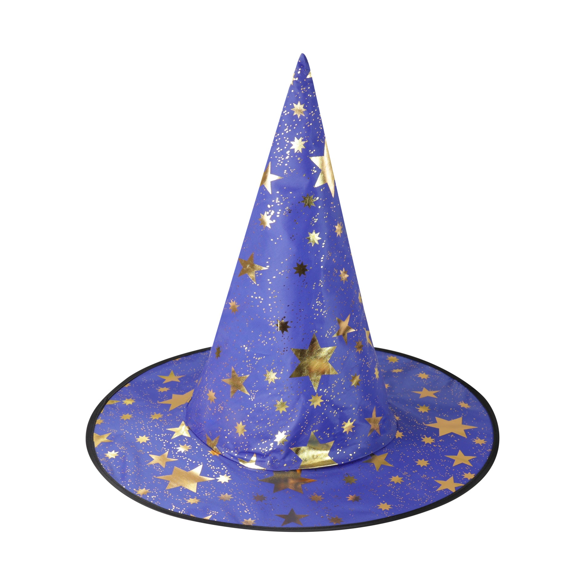 Children's blue witch hat with gold stars