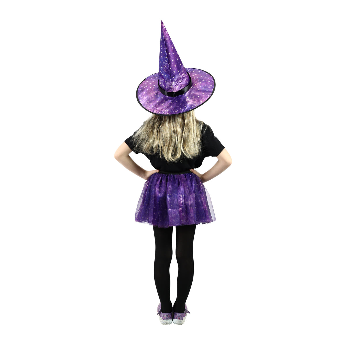 Girls' witch tutu costume with hat