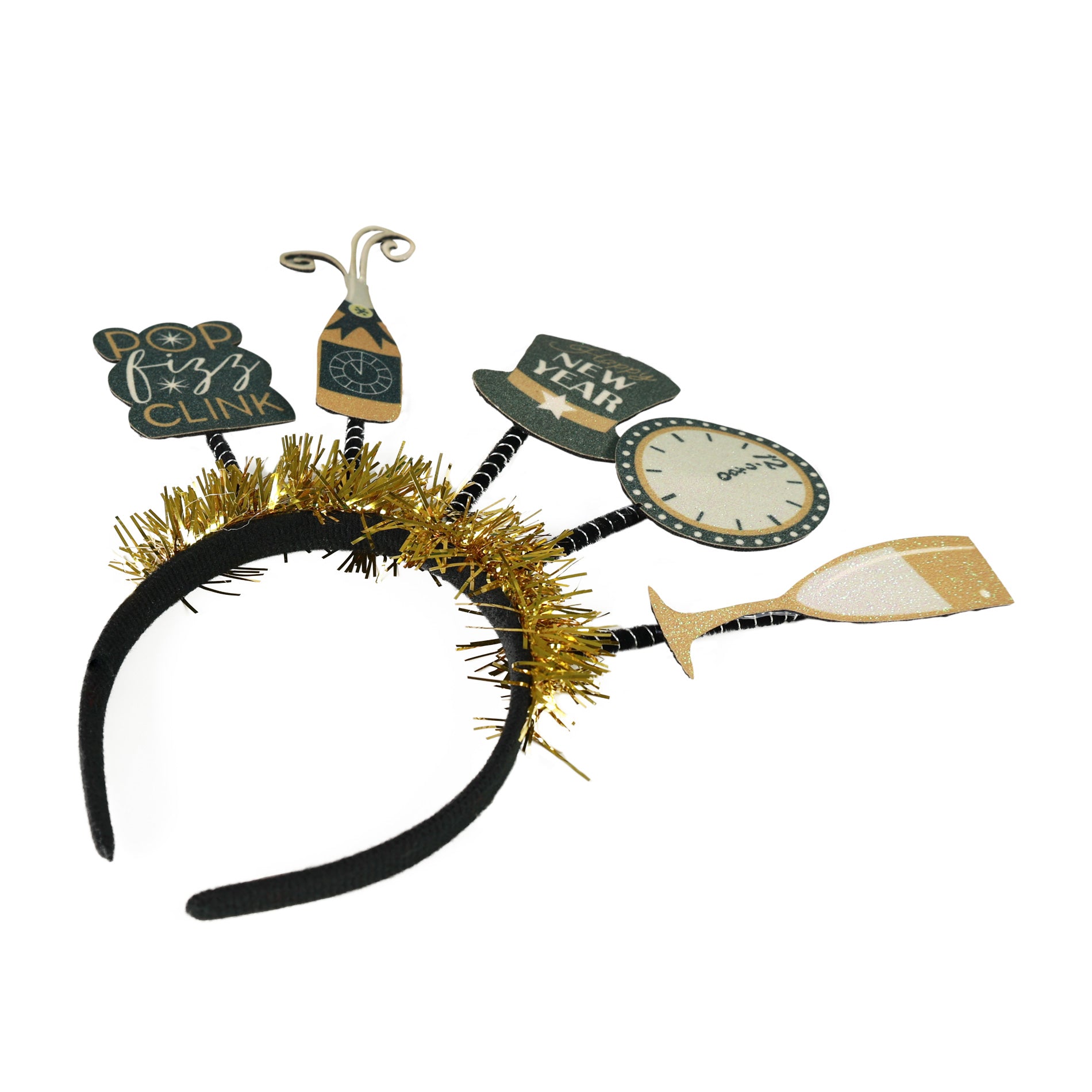 Black-and-gold Happy New Year headband