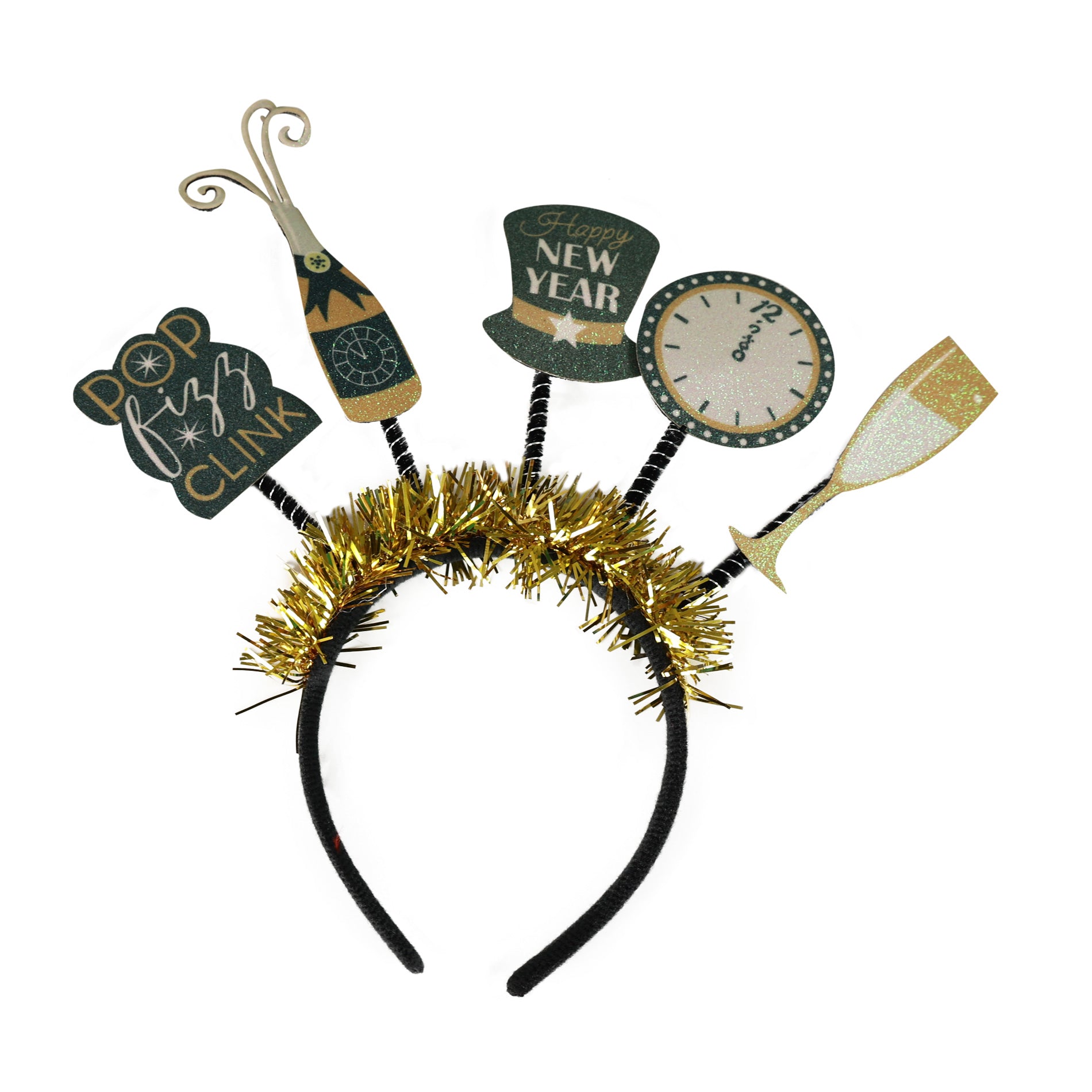 Black-and-gold Happy New Year headband