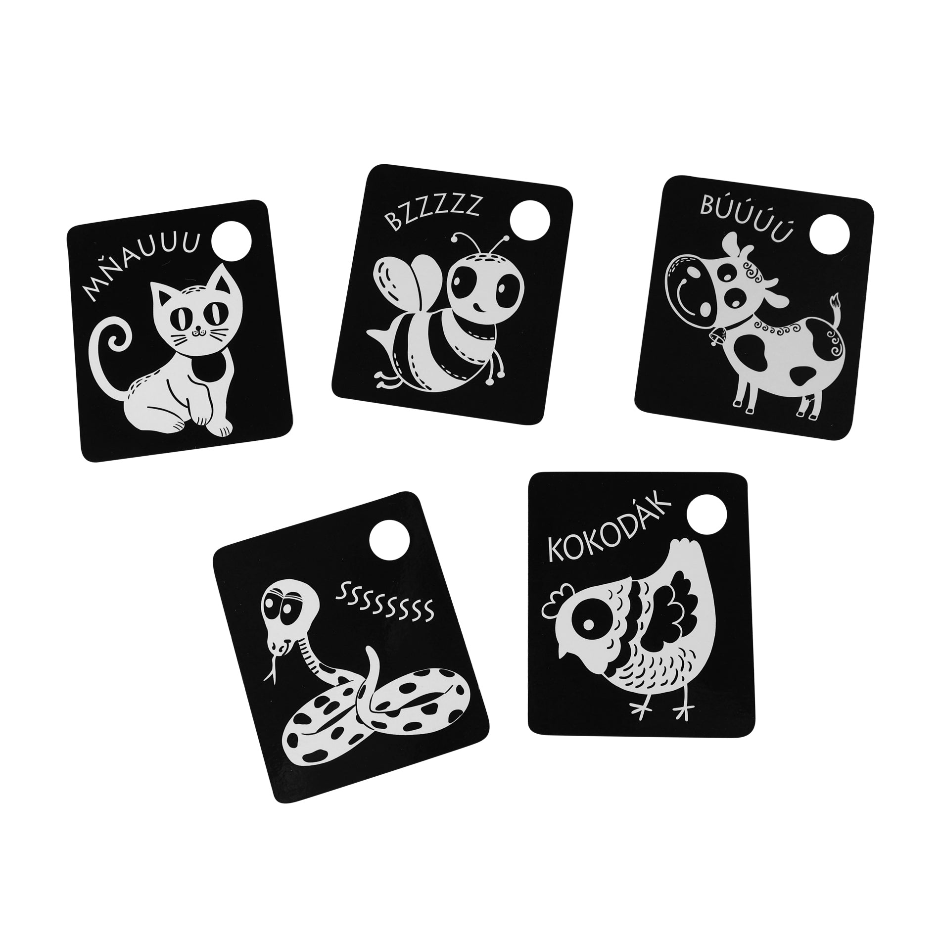 Black and White Contrast Cards for Babies, 9 pcs