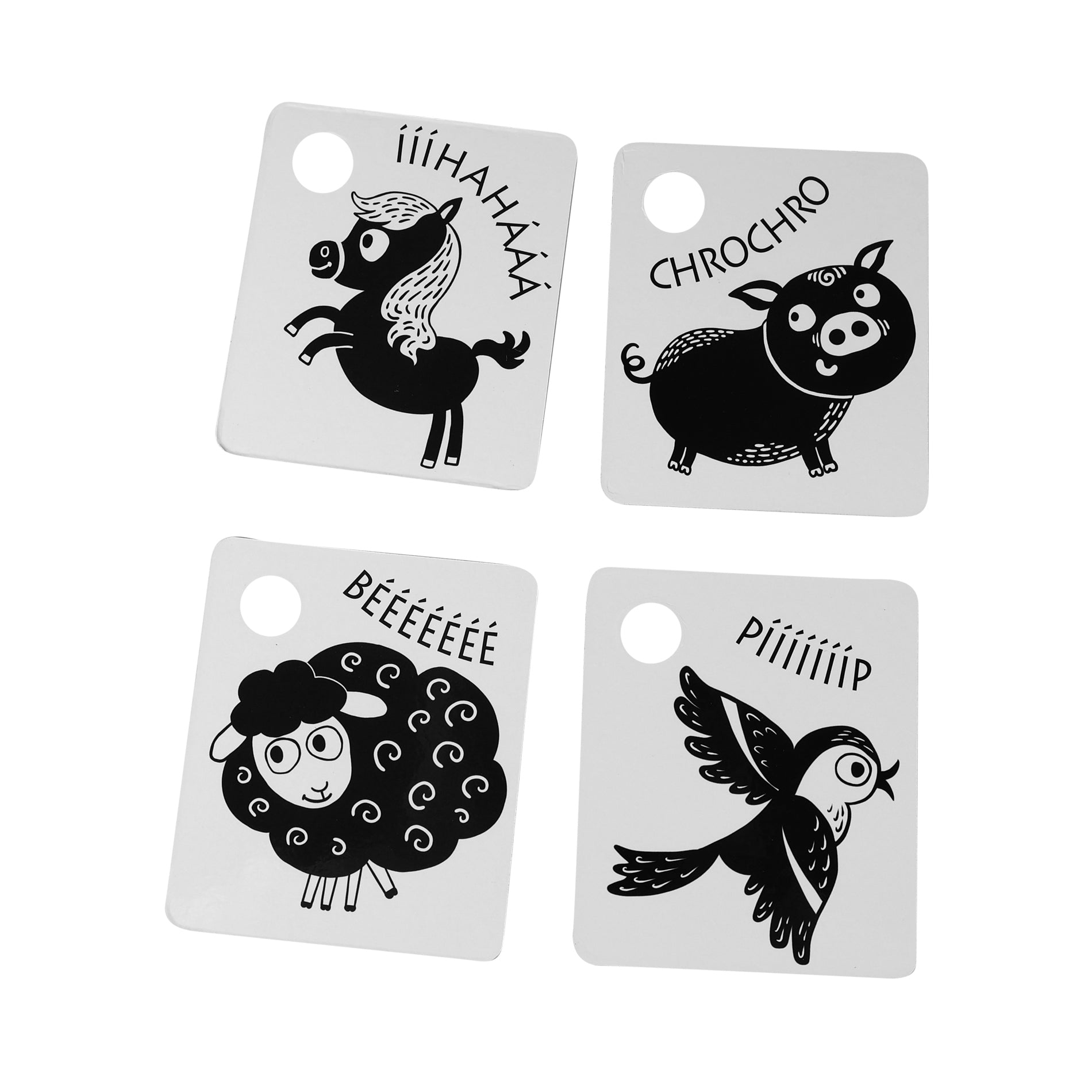 Black and White Contrast Cards for Babies, 9 pcs