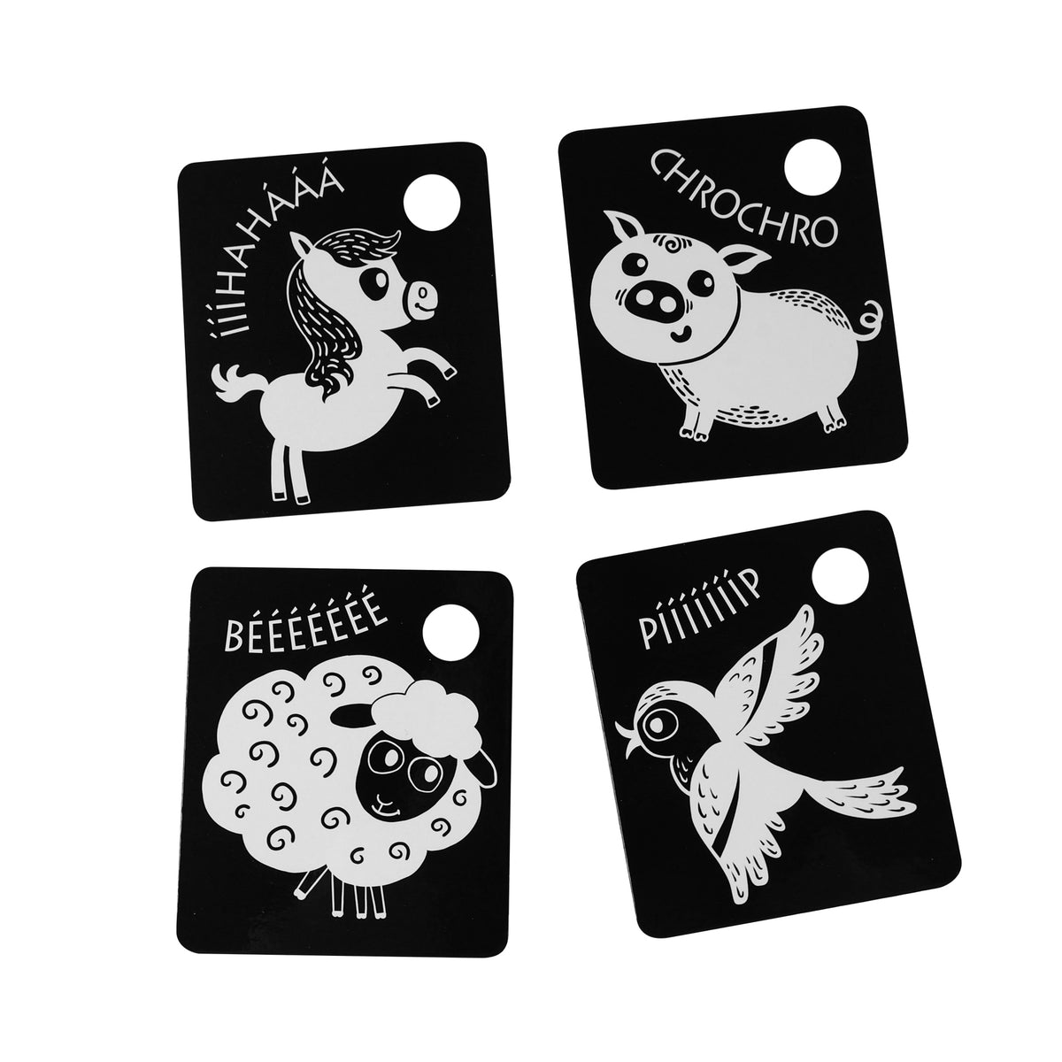 Black and White Contrast Cards for Babies, 9 pcs