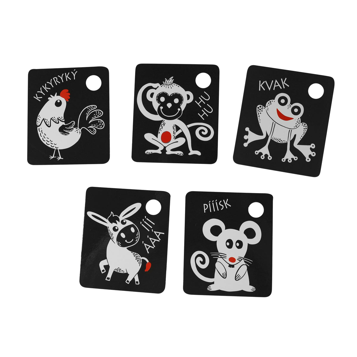Contrast Cards with Colour Elements, 9 pcs