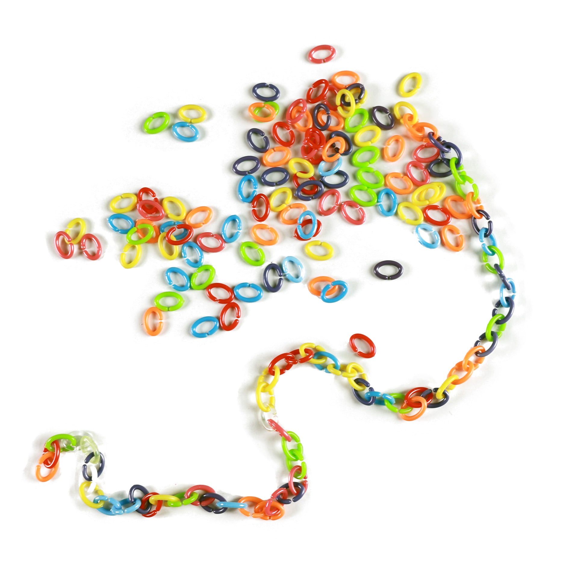 Retro colourful chain links 150 pcs / Céčka