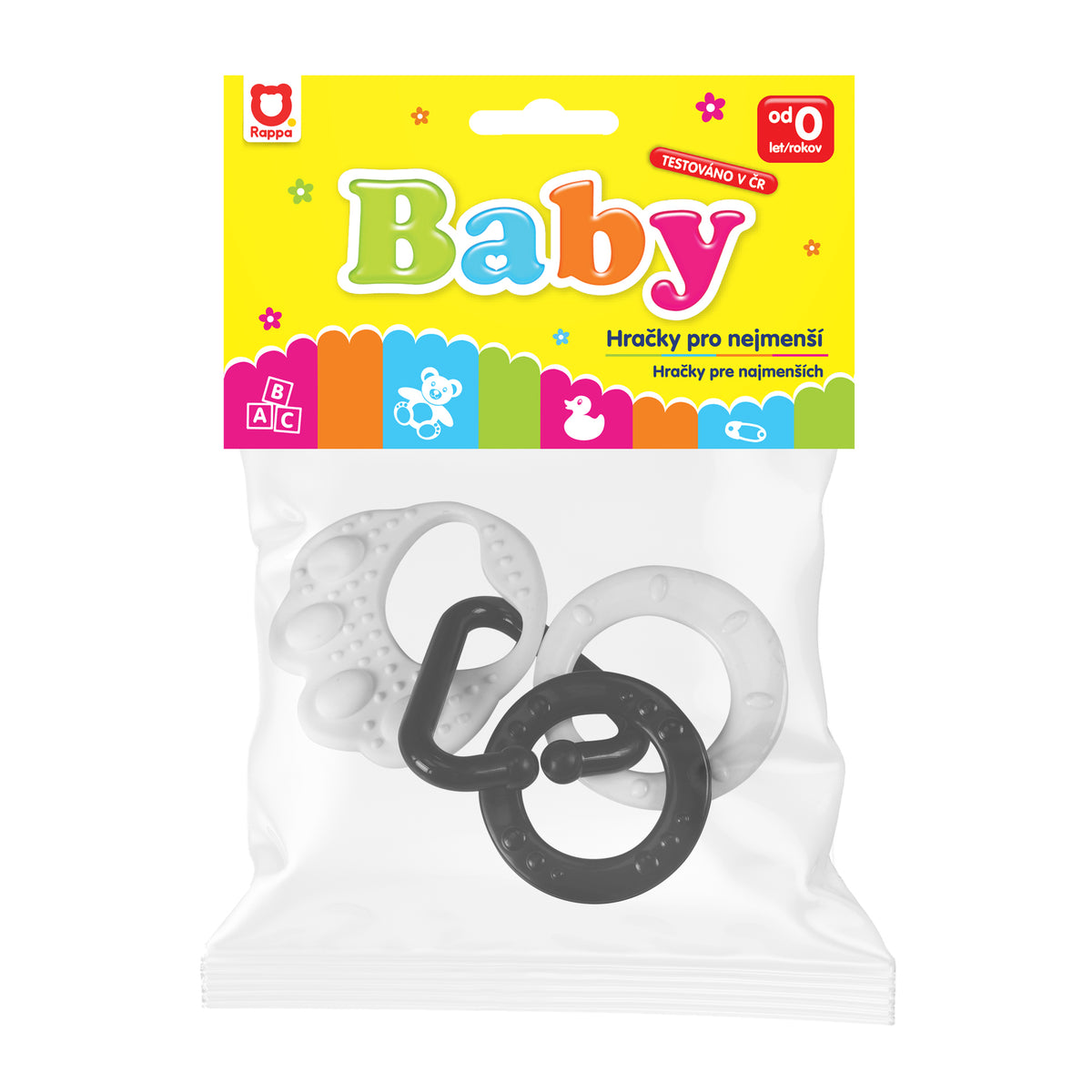 Black and white bear paw teether