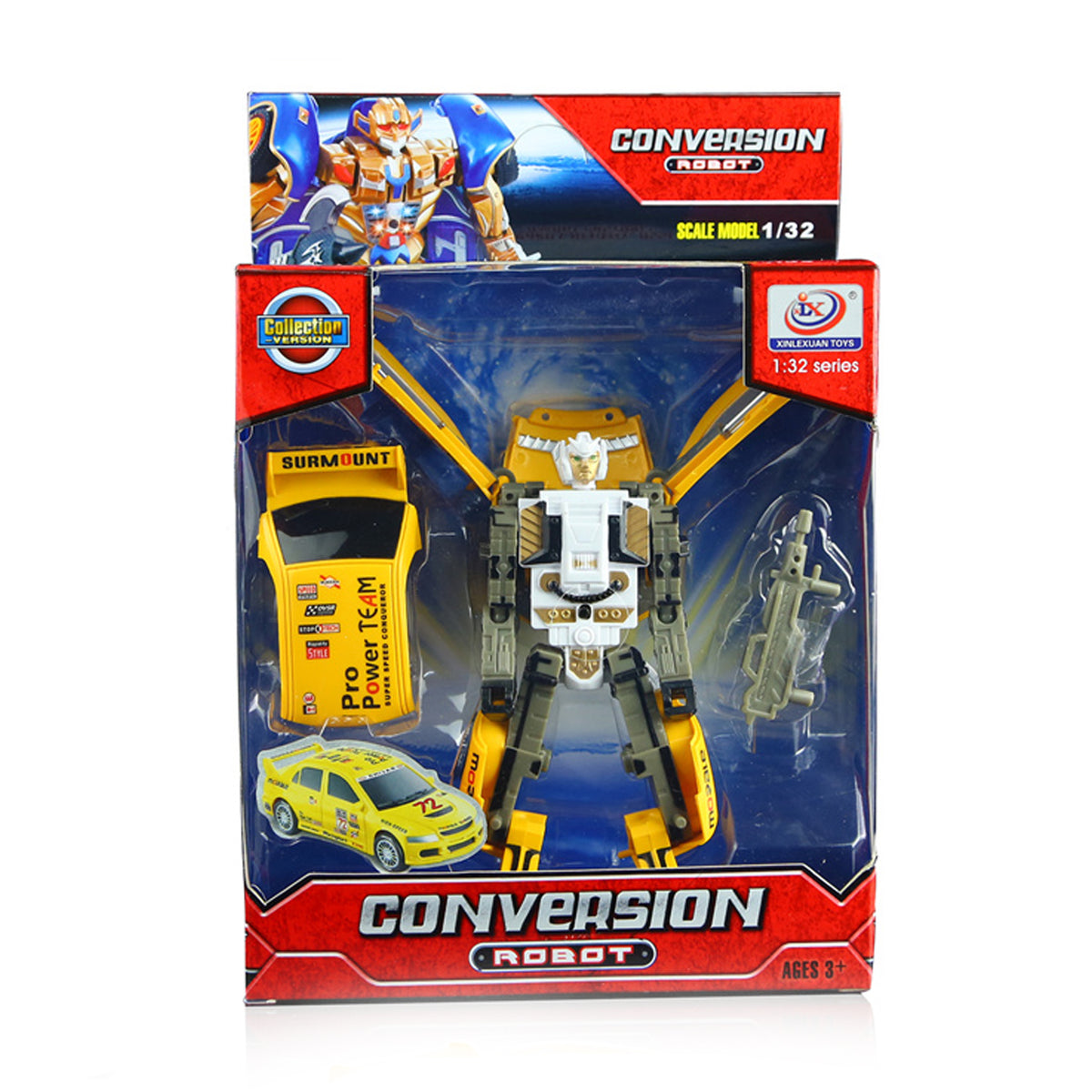 Transforming robot with lights and sounds 17 cm