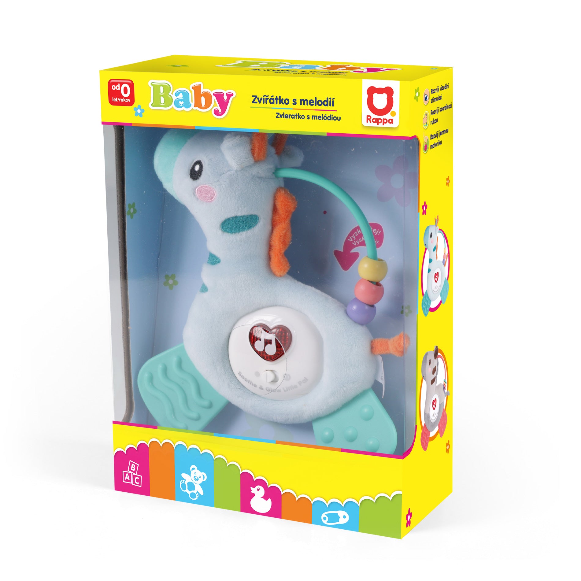 Plush giraffe teether with lights and sounds