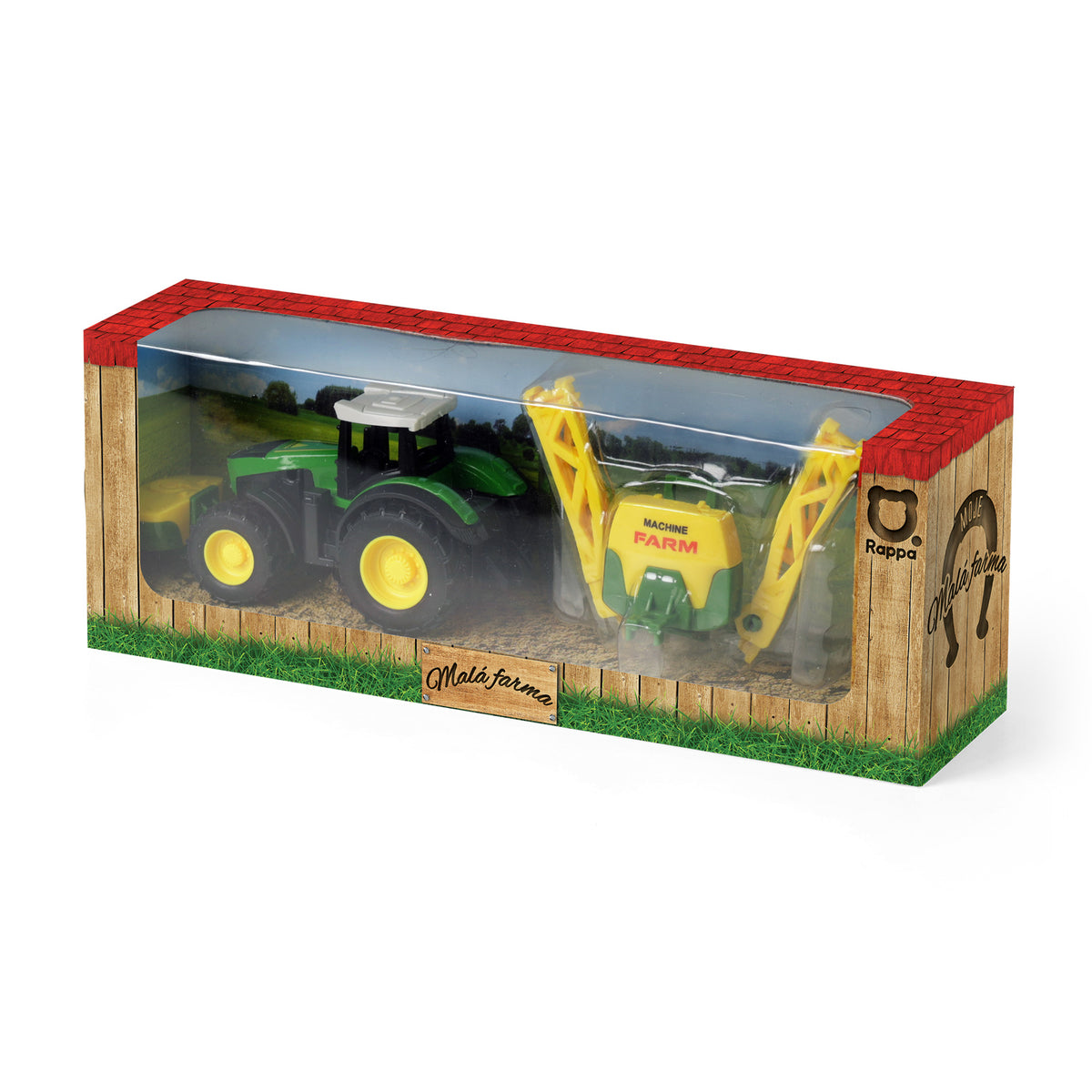 Metal tractor with trailer 18 cm