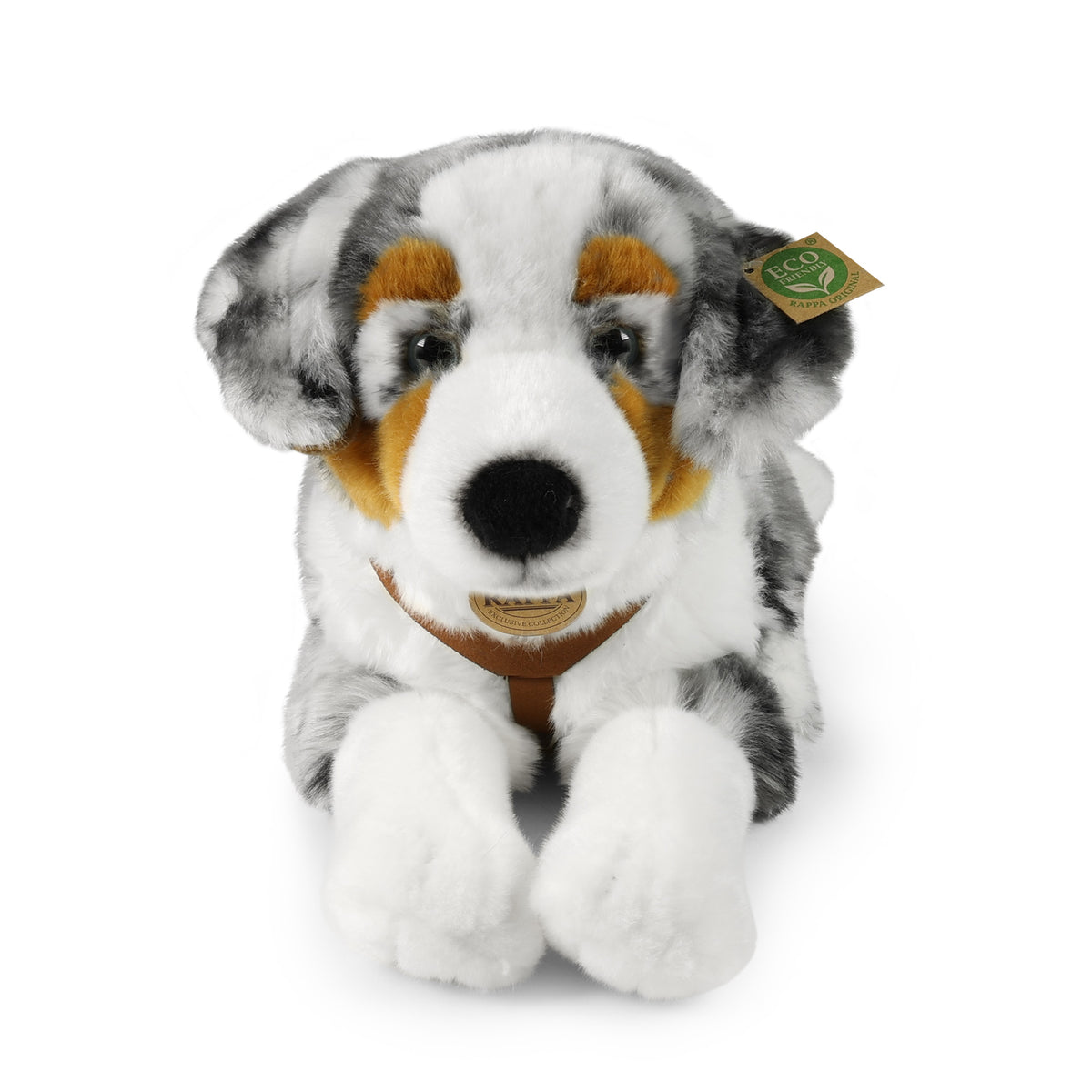 Large Plush Australian Shepherd with Harness 61 cm