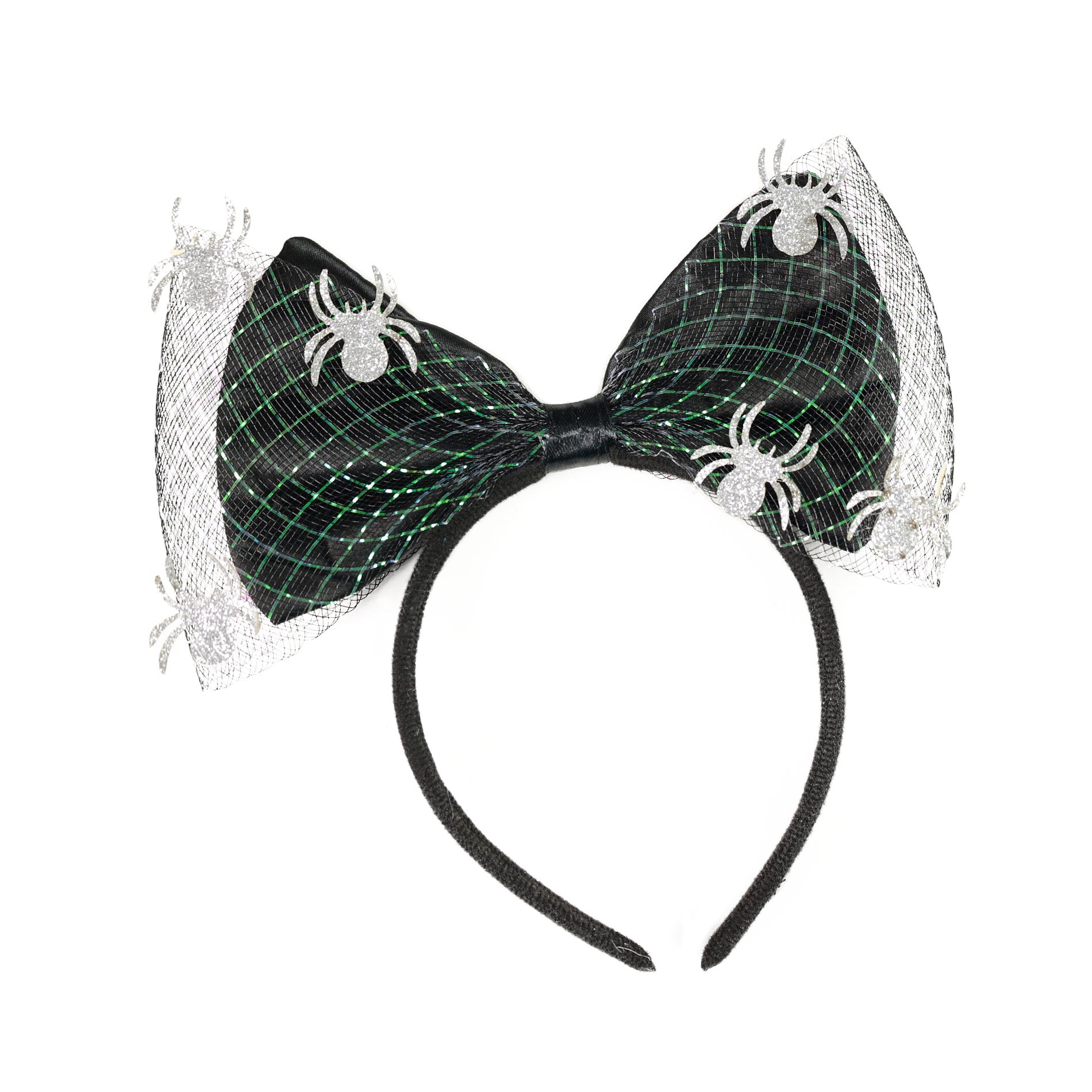 Halloween bow headband with spiders