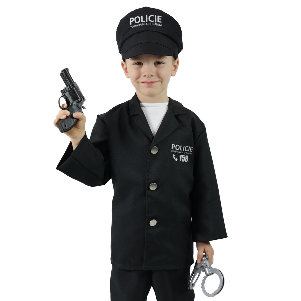 Children's police officer costume with cap, S