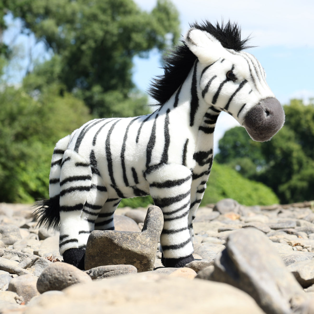 Standing plush zebra 30 cm