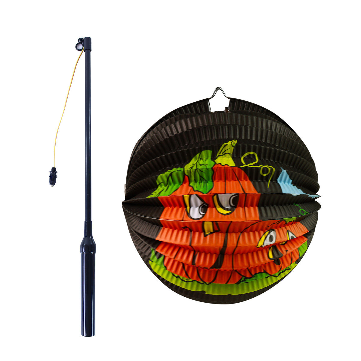 Halloween pumpkin lantern 25 cm with glowing stick 50 cm