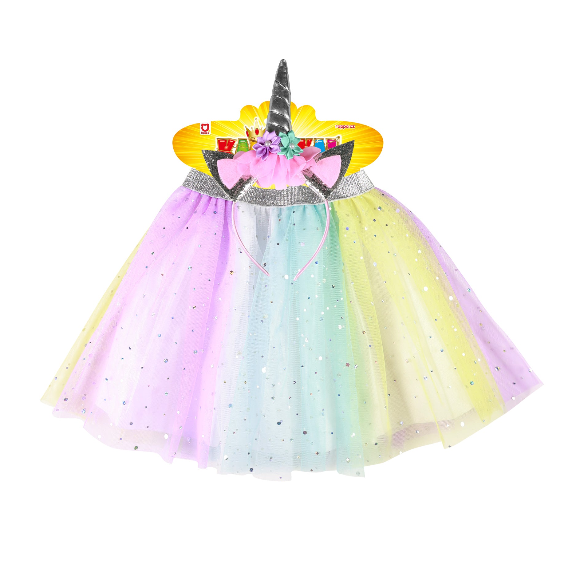 Children's rainbow tutu skirt with unicorn headband