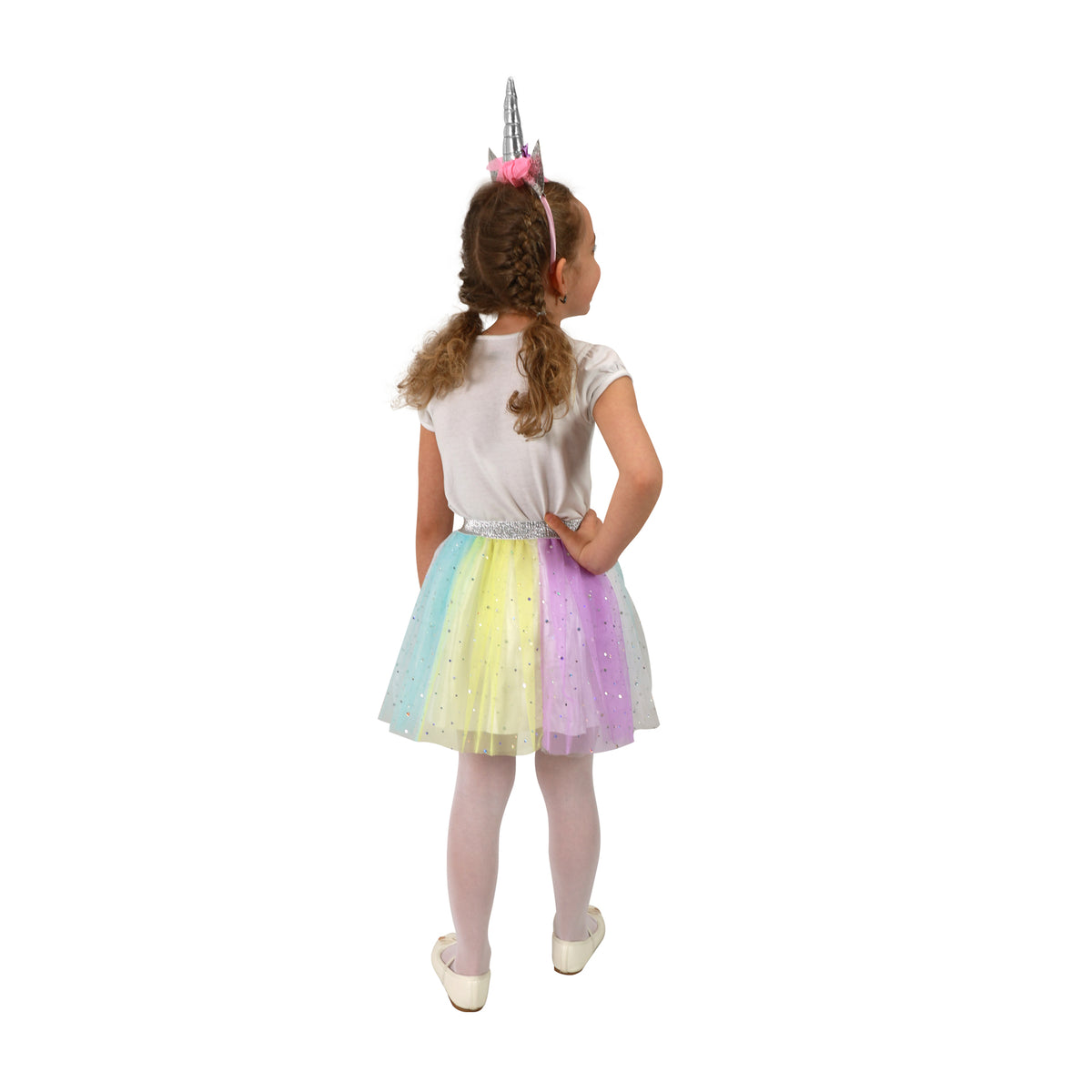 Children's rainbow tutu skirt with unicorn headband