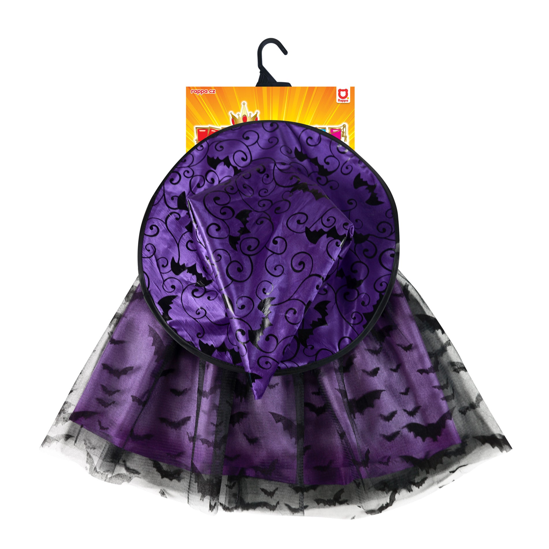 Children's witch bat costume with tutu skirt and hat