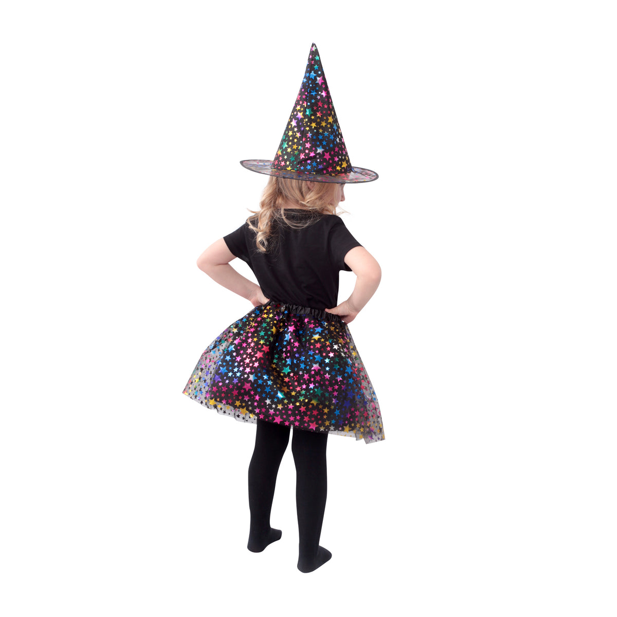 Children's witch costume with star tutu skirt and hat