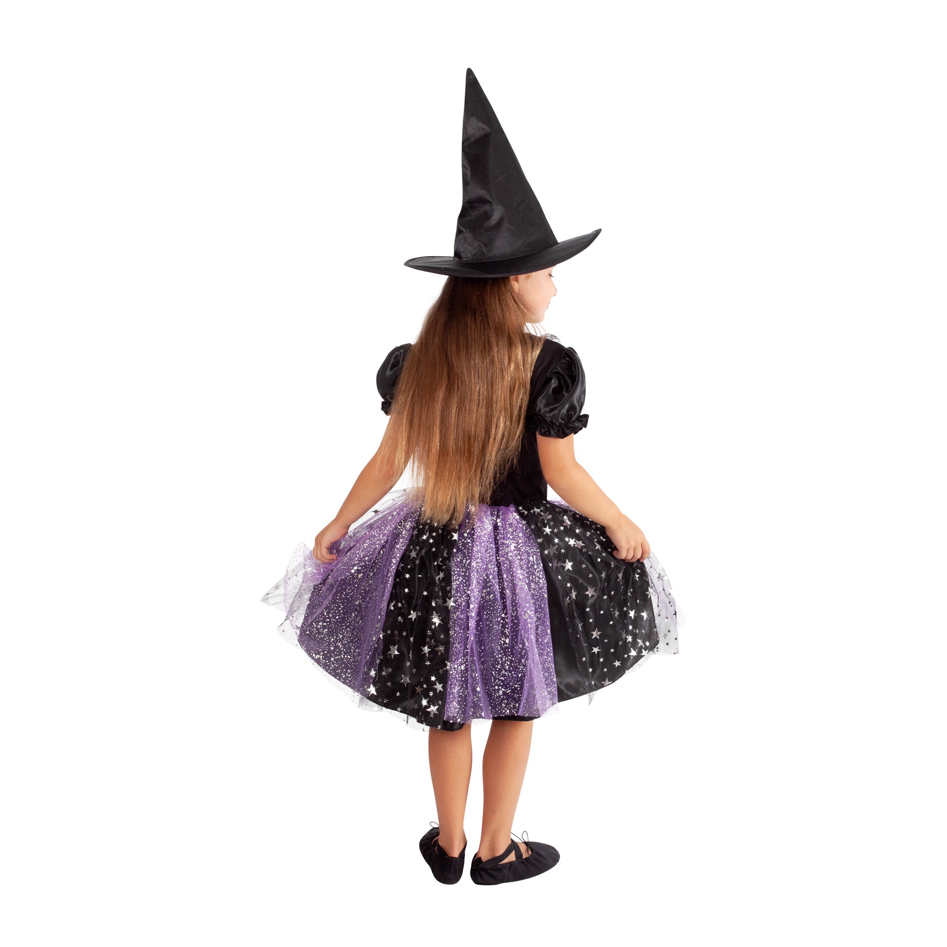 Children's witch costume black and purple, size S