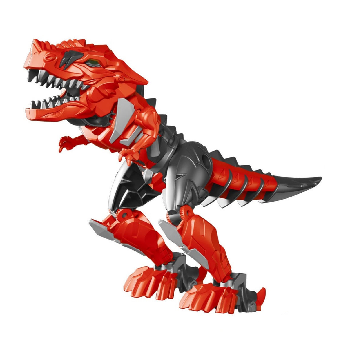 Transforming red robot dinosaur