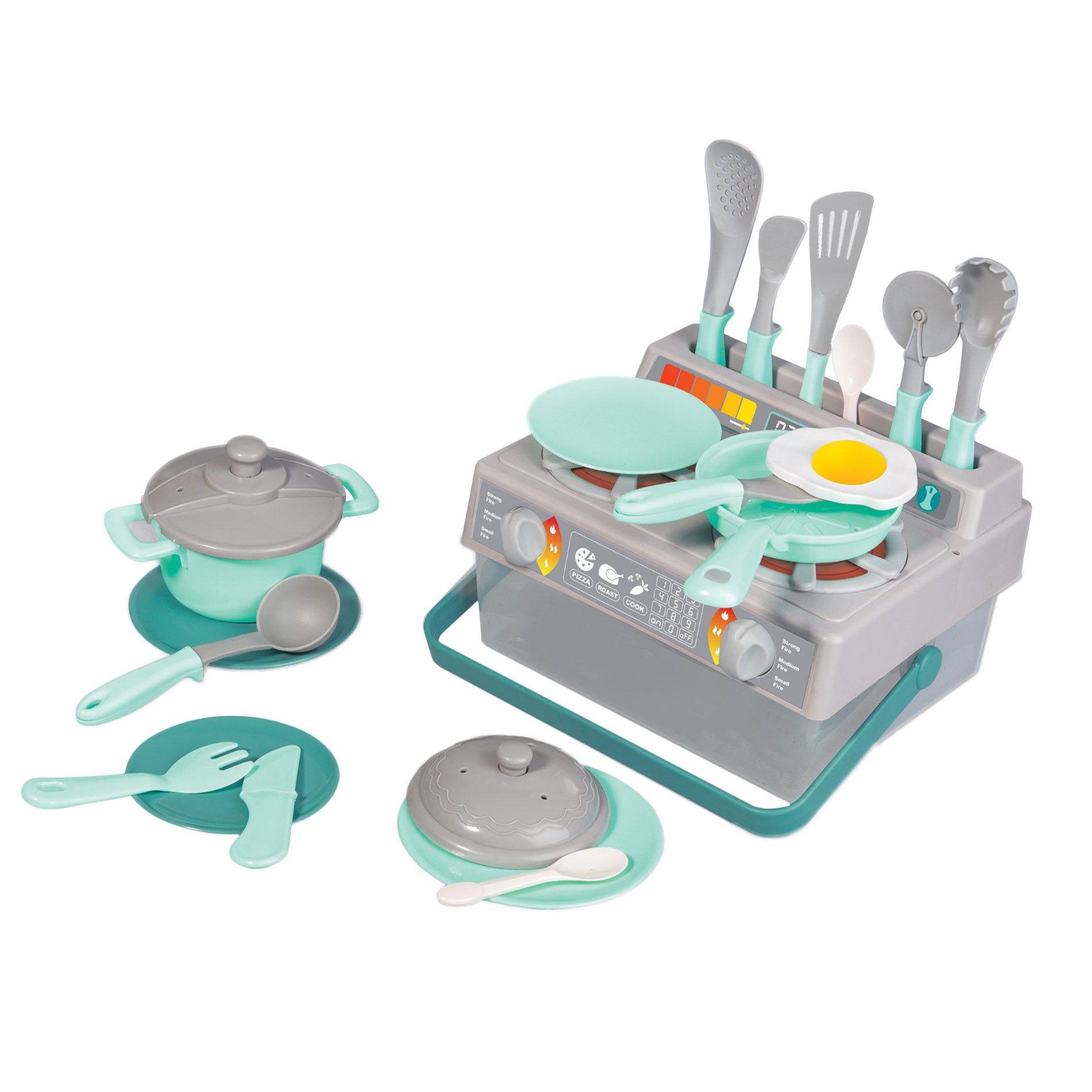Kitchen play set with cooker and cookware