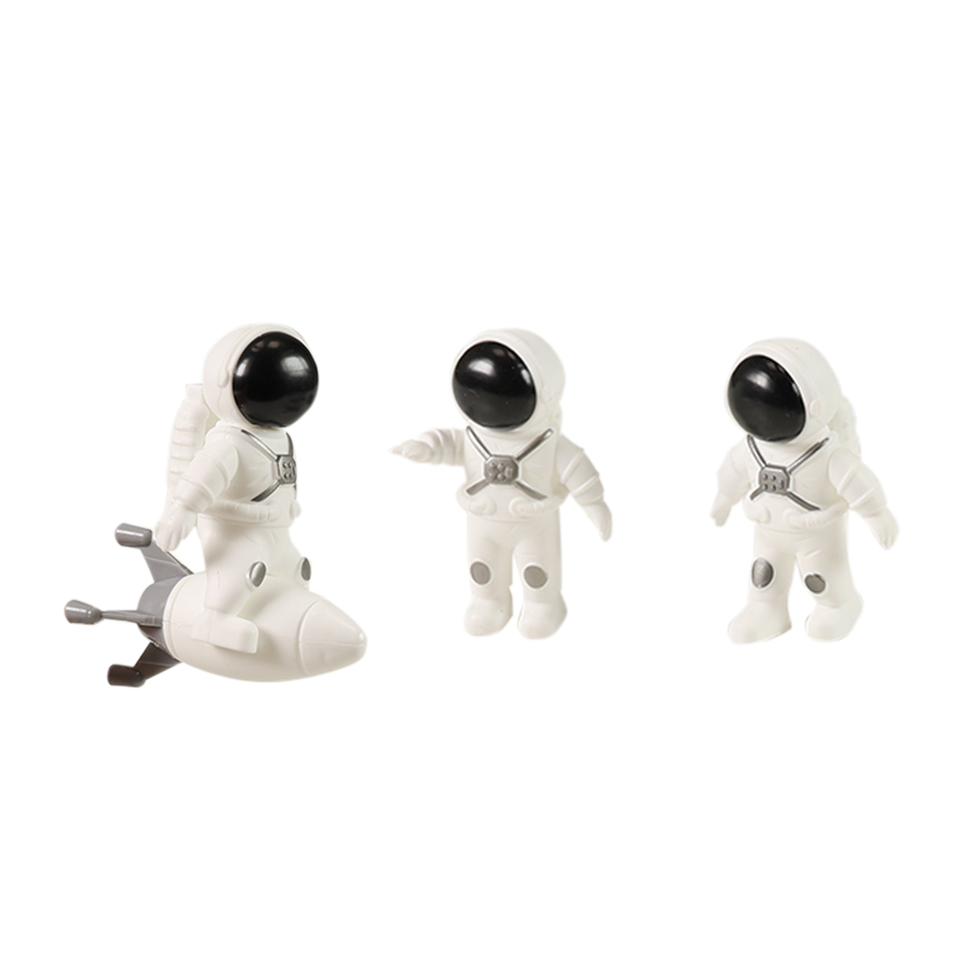 Space figure set with crane and launch platform